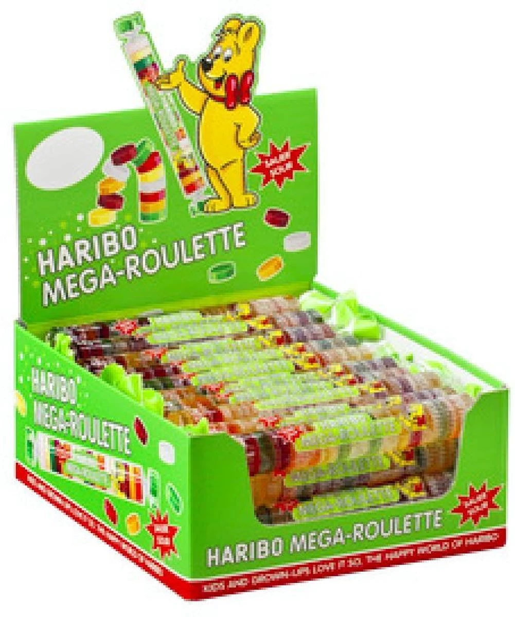 Haribo Mega Roulette Zuur Rol Snoep - 40 Stuks 3 Haribo Mega Roulette Zuur Rol Snoep - 40 Stuks