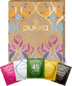 Pukka Original Kruidenthee Geschenkdoos - 9 Blends Biologische Kruidenthee, Ook Leuk Als Verjaardagscadeau - 45 Zakjes - Theedoos - GB-BIO-05 -Eten En Drinken 1002x1200