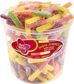 Red Band Zure Frieten 1 Pot à 100 Stuks - Zacht Snoep - Zure Winegums Met Fruitsmaak -Eten En Drinken 1054x1200
