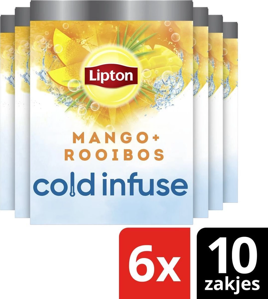 Lipton Cold Infuse Rooibos & Mango, Smaak Voor Koud Water Zonder Suiker En Calorieën - 6 X 10 Zakjes - NL-BIO-01 6 Lipton Cold Infuse Rooibos & Mango, Smaak Voor Koud Water Zonder Suiker En Calorieën - 6 X 10 Zakjes - NL-BIO-01 - Afbeelding 4