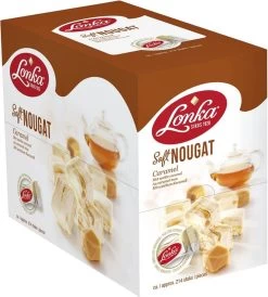Lonka Soft Nougat Caramel Presentatiedoos à 2,57kg Snoep Thee - 214 Per Stuk Verpakte Nougat Blokjes - Nougat Gevuld Met Heerlijke Lonka Caramel -Eten En Drinken 1082x1200 2