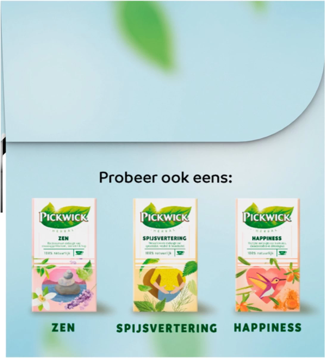Pickwick Slaap Lekker Kruidenthee - Cafeïnevrij - 4 X 20 Zakjes 7 Pickwick Slaap Lekker Kruidenthee - Cafeïnevrij - 4 X 20 Zakjes - Afbeelding 5