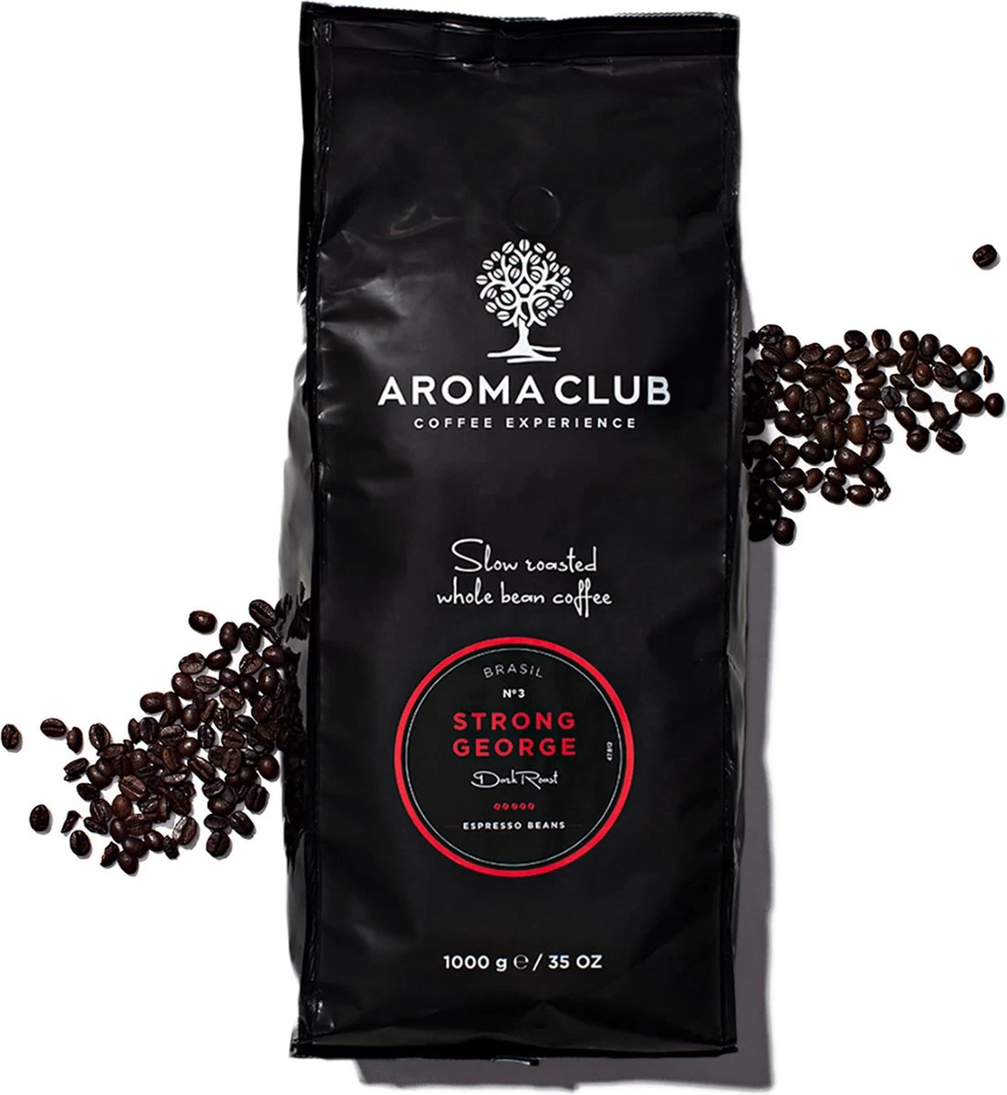 Aroma Club - Krachtige Koffiebonen 1KG - No. 3 Strong George - Koffie Intensiteit 5/5 3 Aroma Club - Krachtige Koffiebonen 1KG - No. 3 Strong George - Koffie Intensiteit 5/5