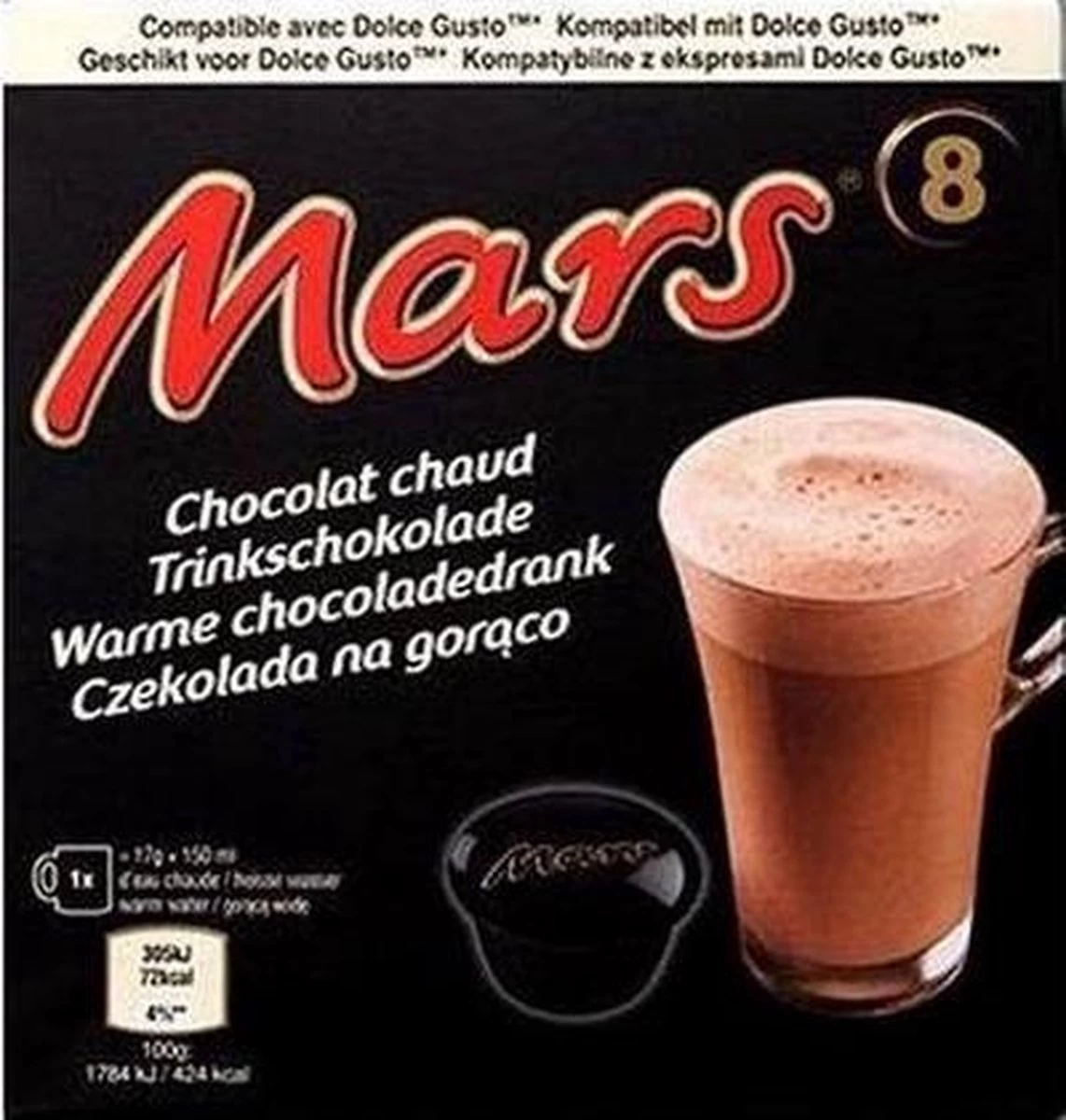 Mars Warme Chocolade Koffiecups - Dolce Gusto® Compatible - Multipak 3x 8 Stuks 3 Mars Warme Chocolade Koffiecups - Dolce Gusto® Compatible - Multipak 3x 8 Stuks