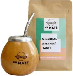 Yerba Mate Starterspakket Compleet - Traditionele Kalebas + Bombilla - Original Maté 150g