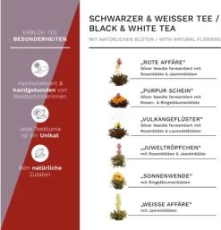 Creano Theebloemen Geschenkset Kadoverpakking Theebloemen En Glazen Theekan - Witte Theebloemen En Zwarte Theebloemen (6 Stuks) -Eten En Drinken 1155x1200 2