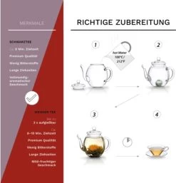Creano Theebloemen Geschenkset Kadoverpakking Theebloemen En Glazen Theekan - Witte Theebloemen En Zwarte Theebloemen (6 Stuks) -Eten En Drinken 1155x1200