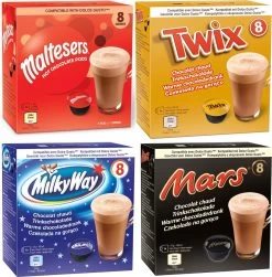 Proefpakket Mars Twix Milky Way Maltesers Warme Chocolade Dolce Gusto 4x8 Stuks