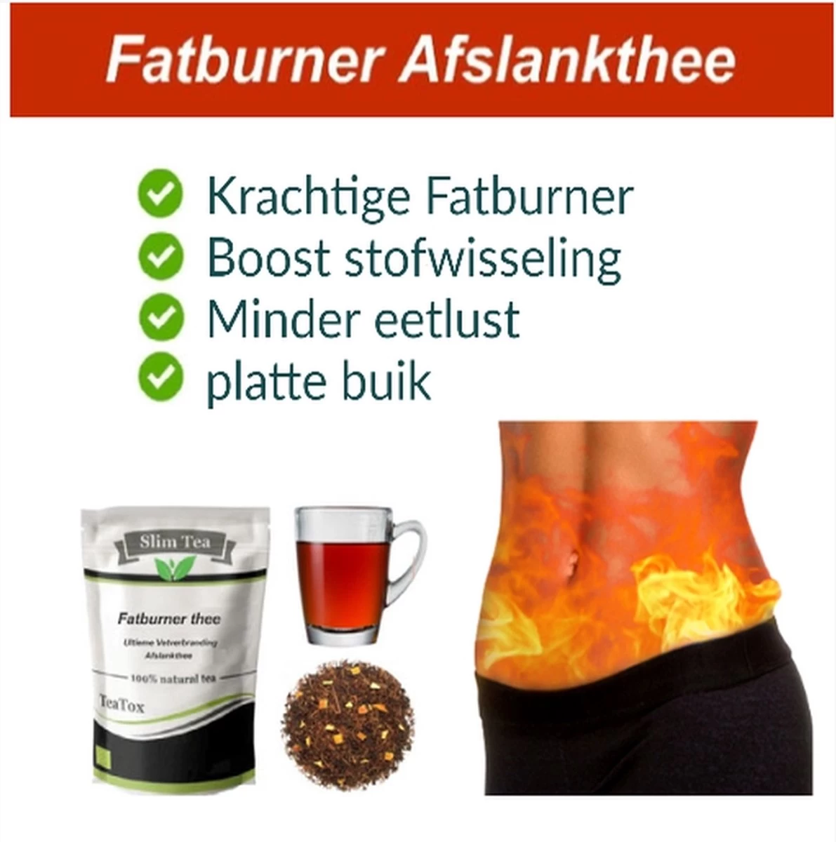 Slim Teatox Fatburner - Afslankthee - Vet Verbranden- Boost Stofwisseling- Afvallen-platte Buik 4 Slim Teatox Fatburner - Afslankthee - Vet Verbranden- Boost Stofwisseling- Afvallen-platte Buik - Afbeelding 2