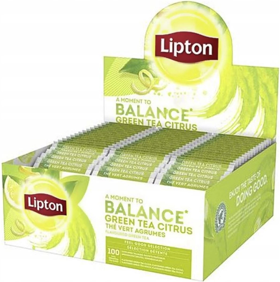 Lipton Green Tea Citrus - Feel Good Selection - Thee 100 Zakjes - Display 3 Lipton Green Tea Citrus - Feel Good Selection - Thee 100 Zakjes - Display