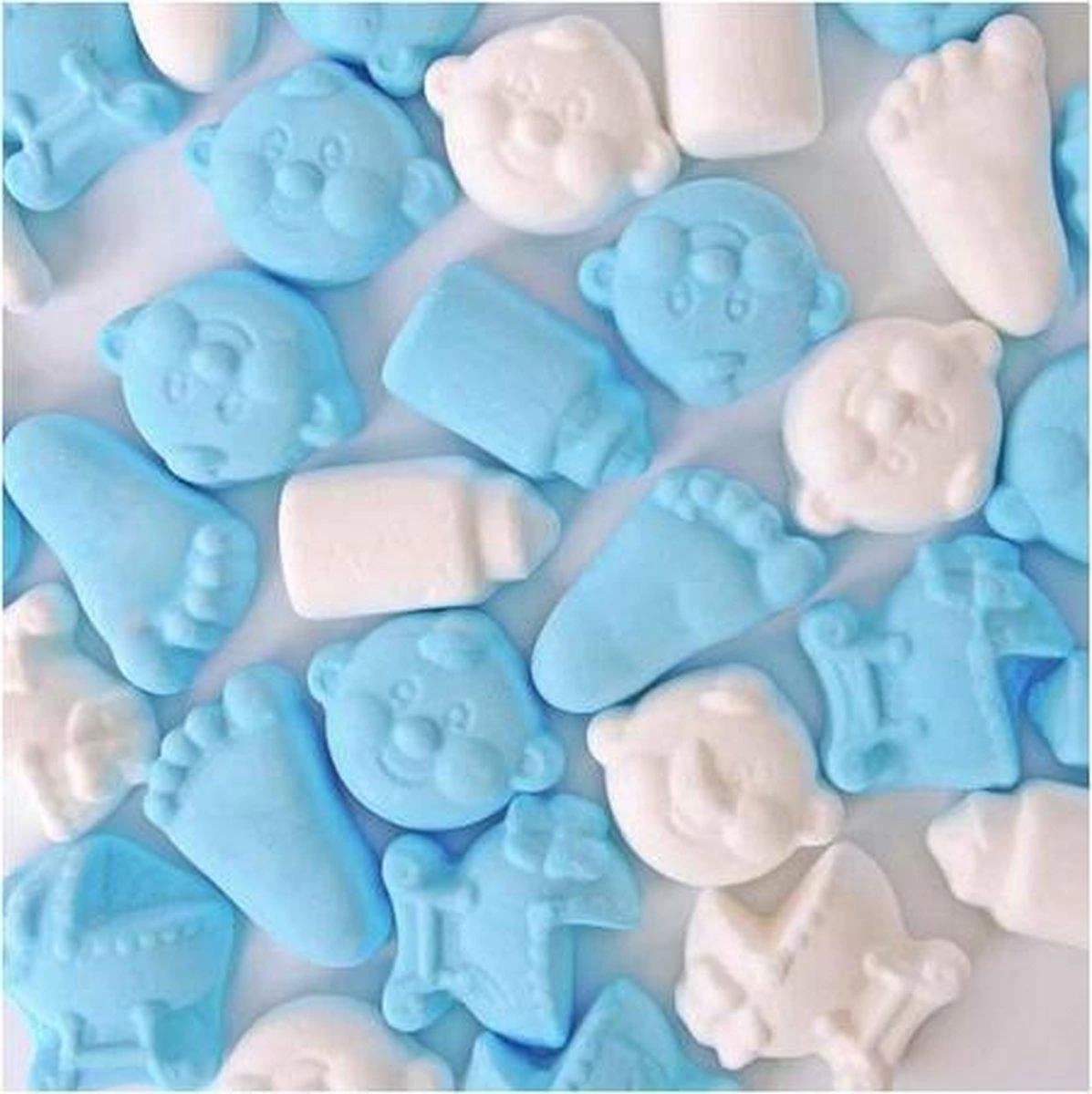 Babymix Snoep (foam) Blauw/ Wit- Geboortesnoep Jongen- 700 Gram 3 Babymix Snoep (foam) Blauw/ Wit- Geboortesnoep Jongen- 700 Gram