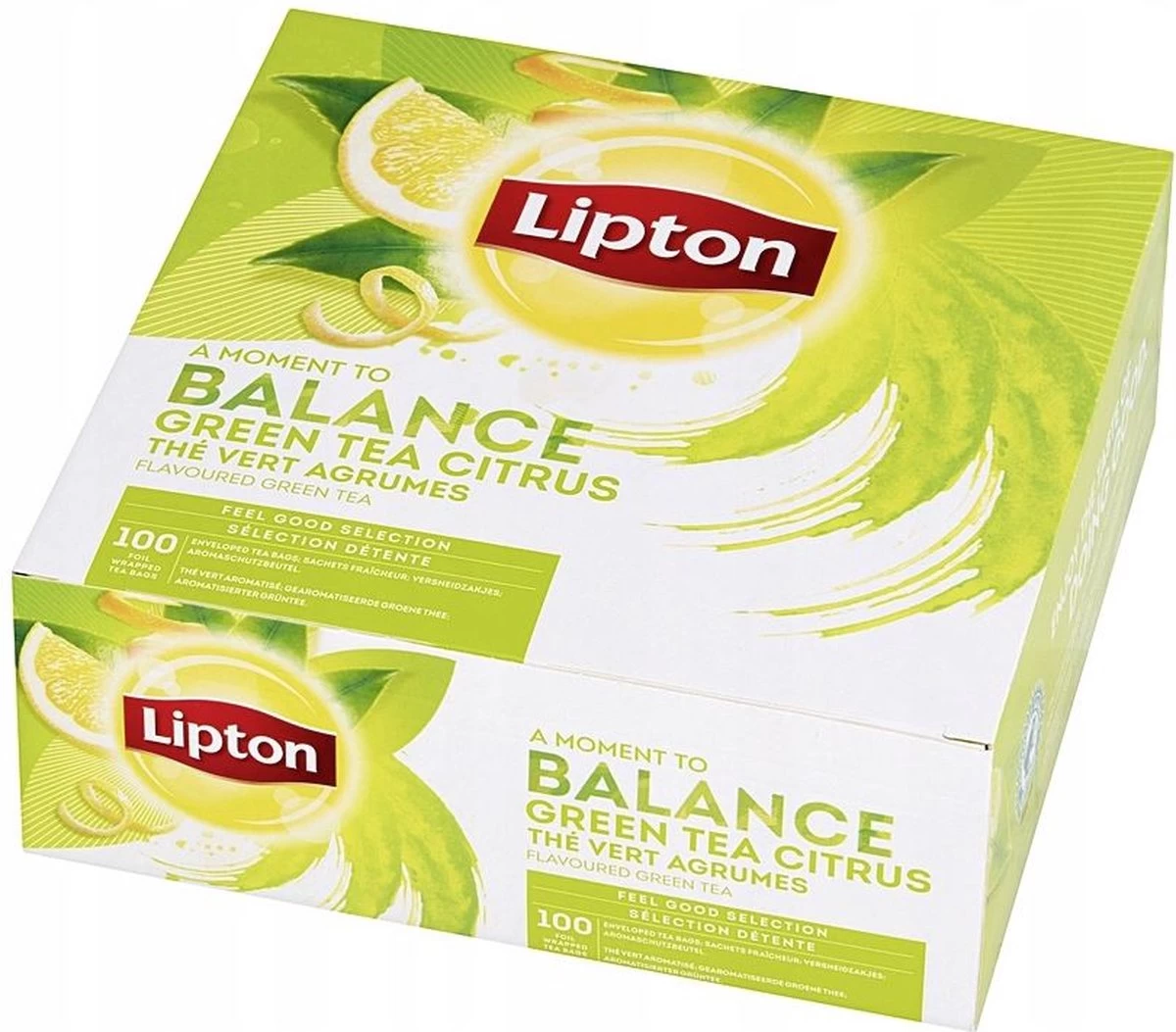 Lipton Green Tea Citrus - Feel Good Selection - Thee 100 Zakjes - Display 5 Lipton Green Tea Citrus - Feel Good Selection - Thee 100 Zakjes - Display - Afbeelding 3