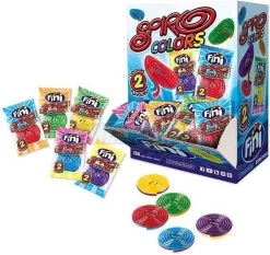 Twee Kleurige Jojo Snoep- Fini Spiro Colours- 150 Stuks- Jojo's- Verjaardag Cadeau-traktatie-uitdeel Cadeau