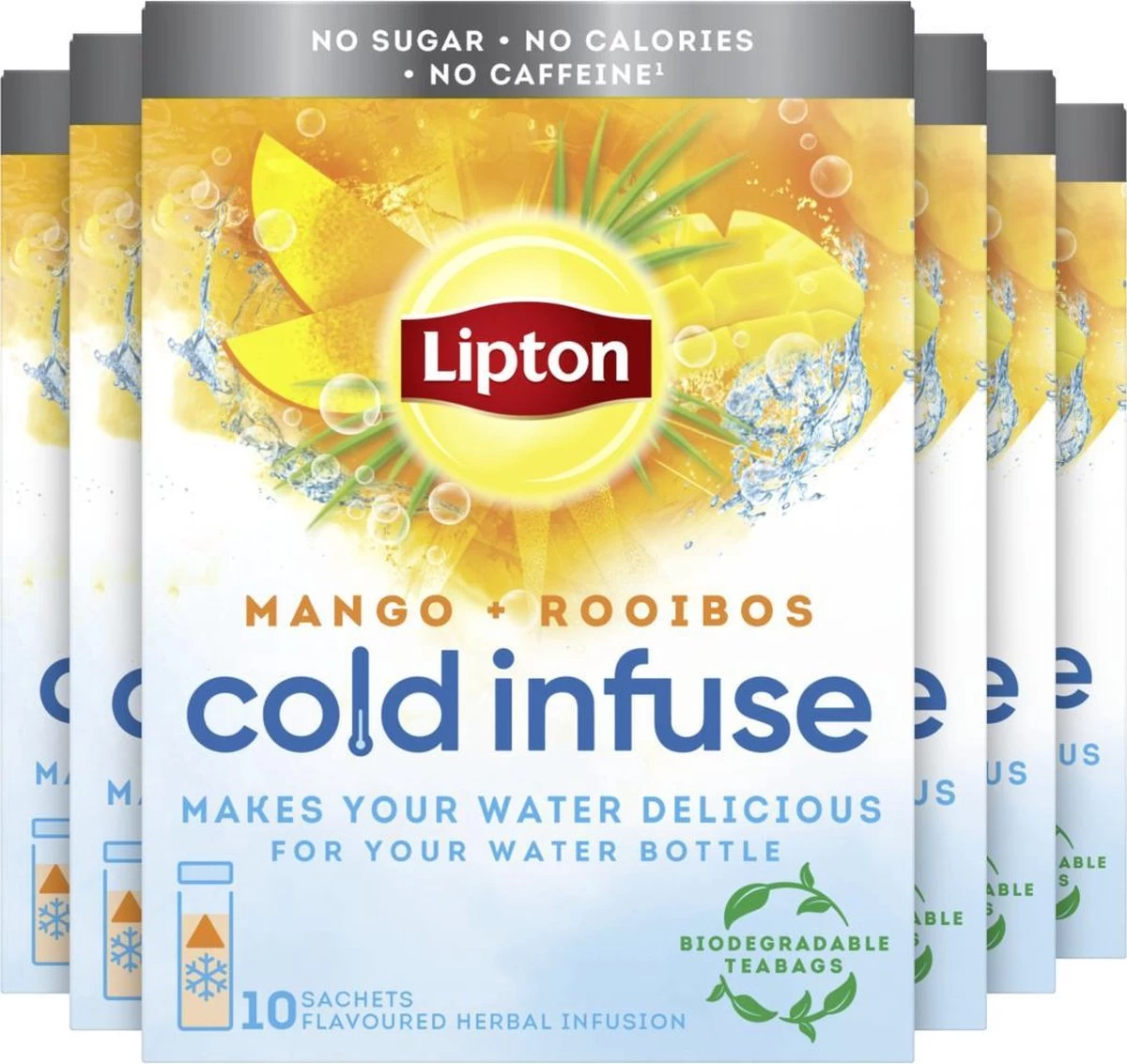 Lipton Cold Infuse Rooibos & Mango, Smaak Voor Koud Water Zonder Suiker En Calorieën - 6 X 10 Zakjes - NL-BIO-01 3 Lipton Cold Infuse Rooibos & Mango, Smaak Voor Koud Water Zonder Suiker En Calorieën - 6 X 10 Zakjes - NL-BIO-01