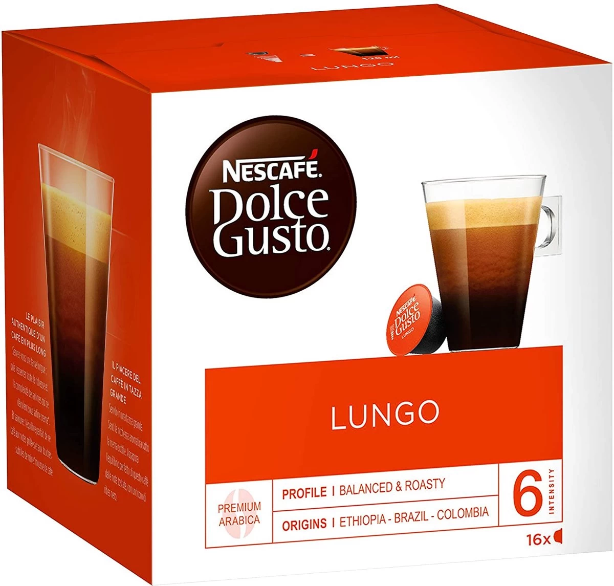 NESCAFÉ Dolce Gusto Lungo Koffiecups 3 Doosjes à 16 Capsules Geschikt Voor 48 Kopjes 3 NESCAFÉ Dolce Gusto Lungo Koffiecups 3 Doosjes à 16 Capsules Geschikt Voor 48 Kopjes