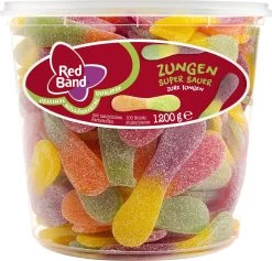 Red Band Zure Tongen 1 Pot à 100 Stuks Snoep - Zacht Snoep - Zure Winegums Met Fruitsmaak -Eten En Drinken 1200x1152 1