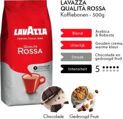 Lavazza Qualita Rossa Koffiebonen - 500g -Eten En Drinken 1200x1162 2