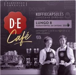 Douwe Egberts D.E Café Lungo Koffiecups - Intesiteit 8/12 - 10 X 20 Capsules -Eten En Drinken 1200x1185