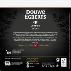 Douwe Egberts Lungo Decaf (6) - 10 X 20 Koffiecups 10 Douwe Egberts Lungo Decaf (6) - 10 X 20 Koffiecups -Eten En Drinken 1200x1186 1