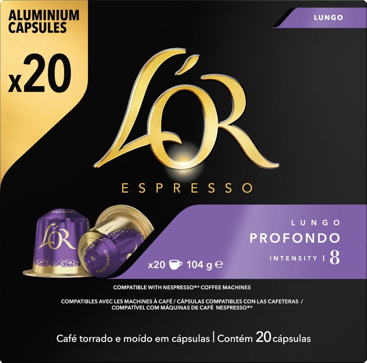L'OR Lungo Profondo Koffiecups - Intensiteit 8/12 - 10 X 20 Capsules 4 L'OR Lungo Profondo Koffiecups - Intensiteit 8/12 - 10 X 20 Capsules - Afbeelding 2