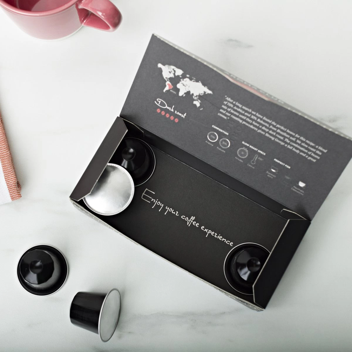 Aroma Club - Proefpakket Nespresso Compatible Capsules (100 St.) - 5 Smaken - Espresso & Lungo - 100% Aluminium Koffiecups 5 Aroma Club - Proefpakket Nespresso Compatible Capsules (100 St.) - 5 Smaken - Espresso & Lungo - 100% Aluminium Koffiecups - Afbeelding 3