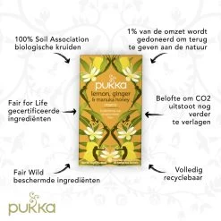 Pukka Lemon Ginger & Manuka Honey Thee, Met Gember, Citroen En Honing - 4 X 20 Zakjes - GB-BIO-05 -Eten En Drinken 1200x1200 67