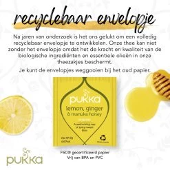Pukka Lemon Ginger & Manuka Honey Thee, Met Gember, Citroen En Honing - 4 X 20 Zakjes - GB-BIO-05 -Eten En Drinken 1200x1200 68