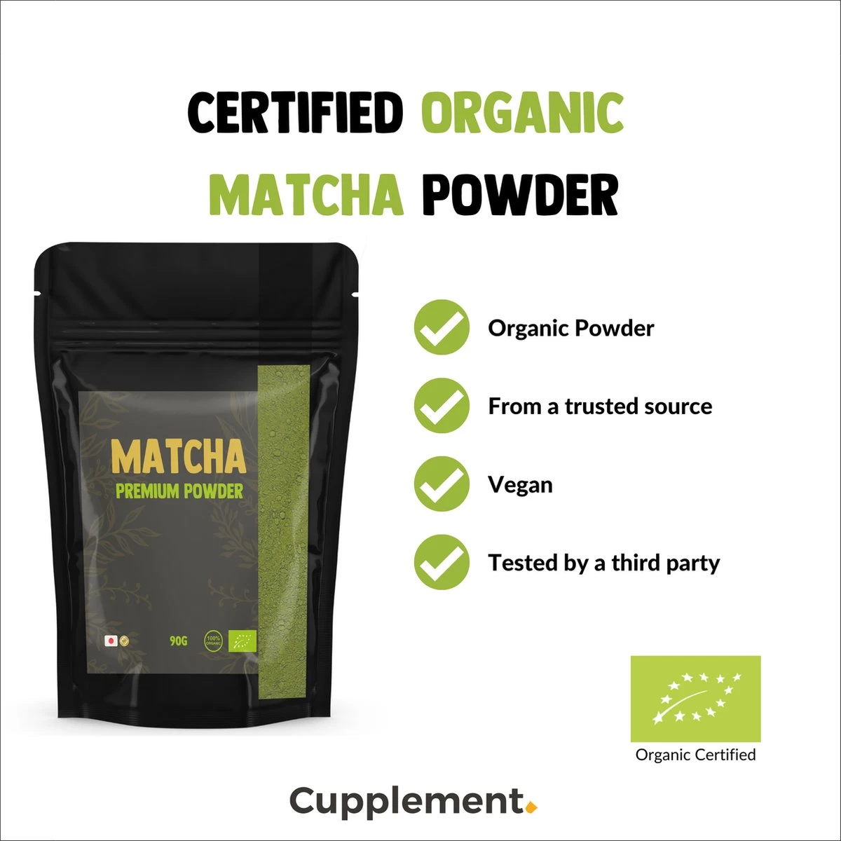 Cupplement | Premium Matcha 90 Gram | Biologisch | Gratis Verzending | Hoogste Kwaliteit Groene Thee Poeder 12 Cupplement | Premium Matcha 90 Gram | Biologisch | Gratis Verzending | Hoogste Kwaliteit Groene Thee Poeder - Afbeelding 10