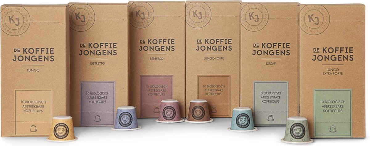 Biologisch Afbreekbare Koffiecups - Proefpakket 180x - De Koffiejongens 3 Biologisch Afbreekbare Koffiecups - Proefpakket 180x - De Koffiejongens