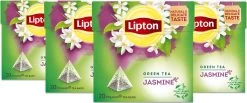 Lipton Jasmijn Groene Thee, Met Een Kruidige, Zachte Smaak En Lichte, Bloemige Afdronk - 4 X 20 Zakjes - PL-EKO-03
