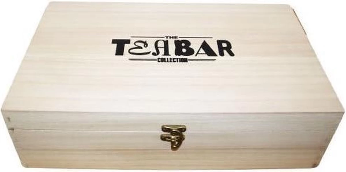 Houten Theekist Gevulde Theedoos Met 16 Blikjes Tea Bar Thee Theecadeau - Losse Thee G - 50 Koppen Per 100 Gram 4 Houten Theekist Gevulde Theedoos Met 16 Blikjes Tea Bar Thee Theecadeau - Losse Thee G - 50 Koppen Per 100 Gram - Afbeelding 2