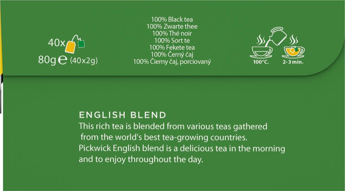 Pickwick English Zwarte Thee - 6 X 40 Zakjes - Extra Grote Verpakking 4 Pickwick English Zwarte Thee - 6 X 40 Zakjes - Extra Grote Verpakking - Afbeelding 2