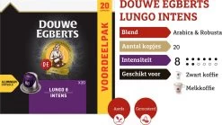 Douwe Egberts Lungo Intens Koffiecups - Intensiteit 8/12 - 10 X 20 Capsules -Eten En Drinken 1200x673 1