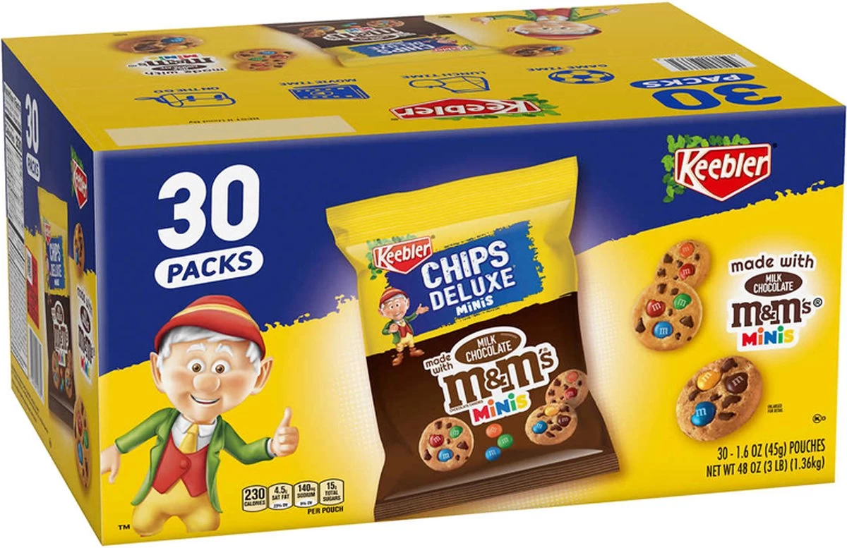 Keebler M&M Cookies - Koekjes - Bite Size Cookies - Amerikaanse Koekjes - 30 X 48g 3 Keebler M&M Cookies - Koekjes - Bite Size Cookies - Amerikaanse Koekjes - 30 X 48g