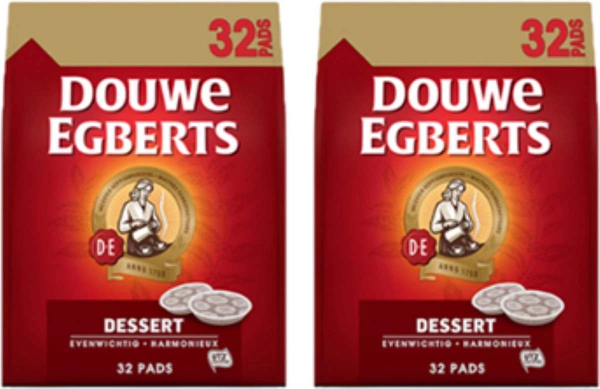 2x Douwe Egberts - Dessert Koffie Pads - 32 Stuks 3 2x Douwe Egberts - Dessert Koffie Pads - 32 Stuks