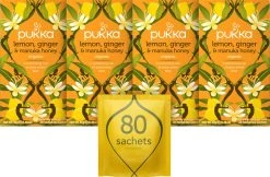 Pukka Lemon Ginger & Manuka Honey Thee, Met Gember, Citroen En Honing - 4 X 20 Zakjes - GB-BIO-05