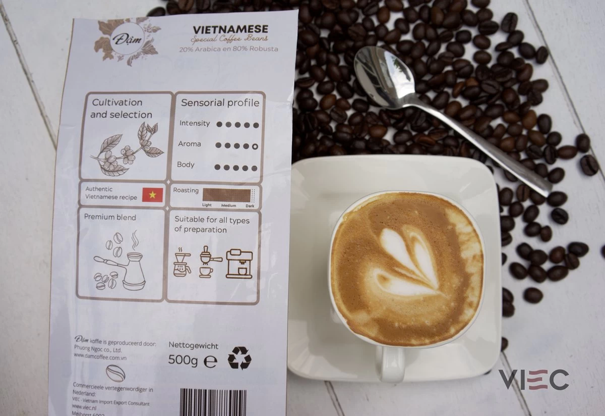 Vietnamese Dark Roast Koffiebonen 500g | 20% Arabica - 80% Robusta | DAM Koffie 6 Vietnamese Dark Roast Koffiebonen 500g | 20% Arabica - 80% Robusta | DAM Koffie - Afbeelding 4