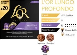 L'OR Lungo Profondo Koffiecups - Intensiteit 8/12 - 10 X 20 Capsules 18 L'OR Lungo Profondo Koffiecups - Intensiteit 8/12 - 10 X 20 Capsules -Eten En Drinken 1200x852