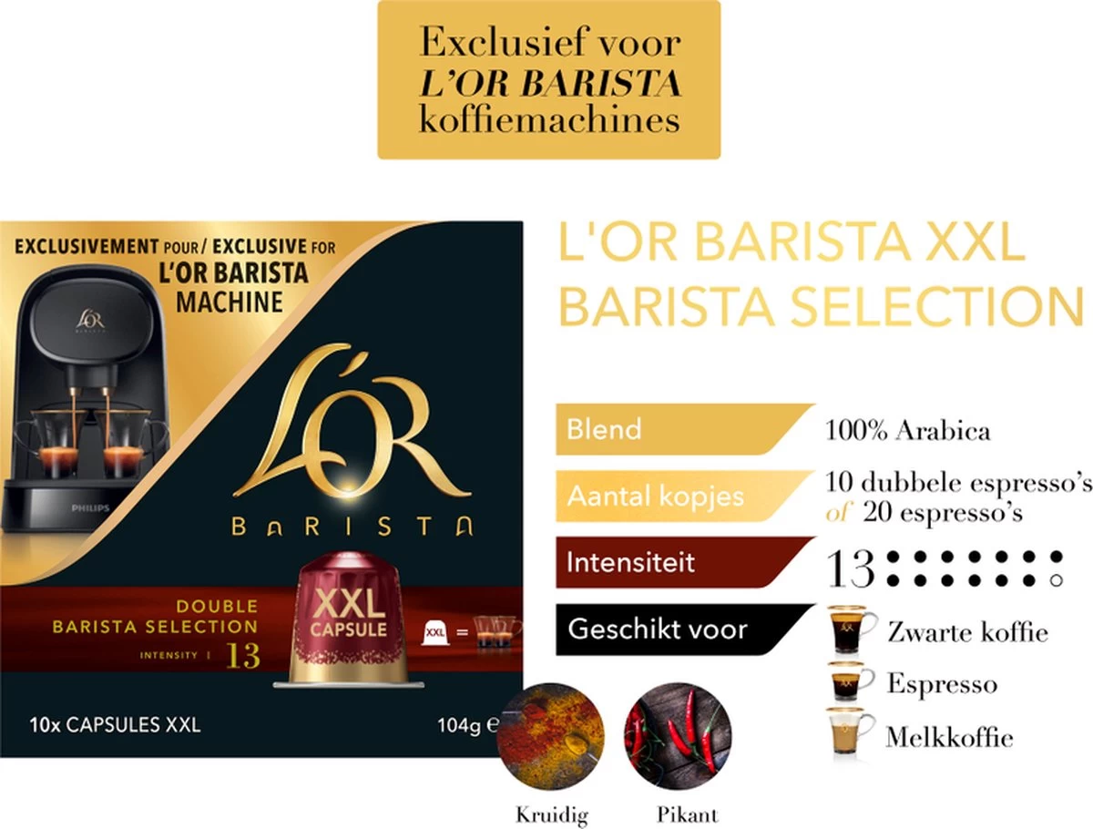 L'OR BARISTA XXL Barista Selection (13) - 5 X 10 Koffiecups 8 L'OR BARISTA XXL Barista Selection (13) - 5 X 10 Koffiecups - Afbeelding 6