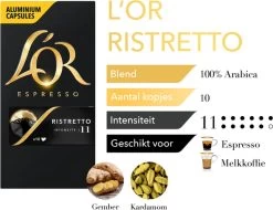 L'OR Espresso Ristretto (11) - 10 X 10 Koffiecups -Eten En Drinken 1200x921