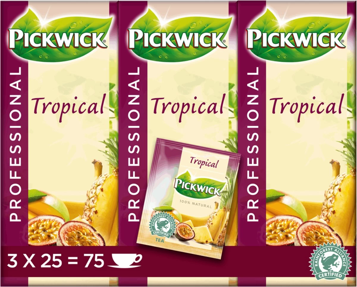 Thee Pickwick Tropical 25x1.5gr Met Envelop - 3 Stuks - 3 Stuks 7 Thee Pickwick Tropical 25x1.5gr Met Envelop - 3 Stuks - 3 Stuks - Afbeelding 5