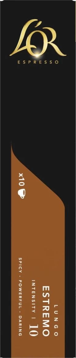 L'OR Lungo Estremo Koffiecups - Intensiteit 10/12 - 10 X 10 Capsules -Eten En Drinken 255x1200 5