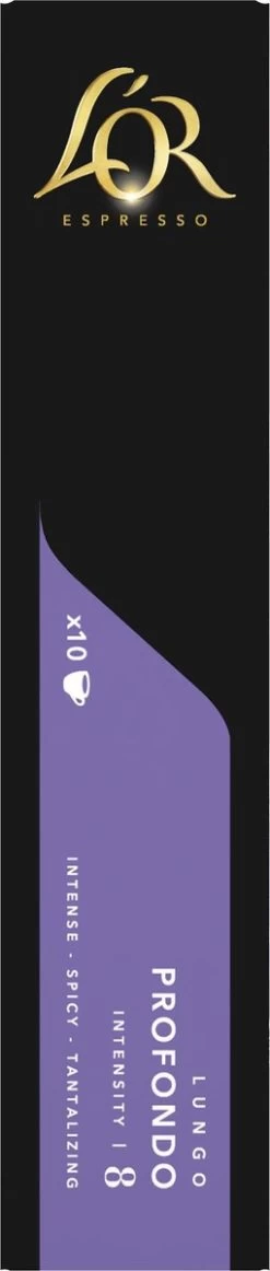 L'OR Lungo Profondo Koffiecups - Intensiteit 8/12 - 10 X 10 Capsules 16 L'OR Lungo Profondo Koffiecups - Intensiteit 8/12 - 10 X 10 Capsules -Eten En Drinken 255x1200 9