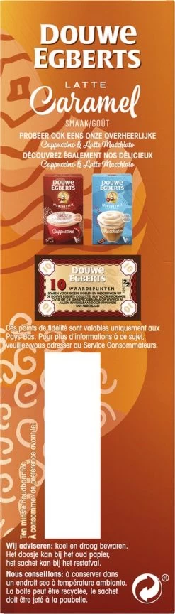 Douwe Egberts Verwenkoffie Latte Caramel Oploskoffie - 5 X 8 Zakjes -Eten En Drinken 343x1200 1