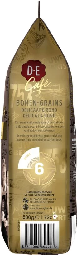 Douwe Egberts D.E Café Delicaat Rond Koffiebonen - Intensiteit 5/9 - 4 X 500 Gram -Eten En Drinken 364x1200 8