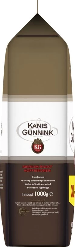 Kanis & Gunnink Medium Roast Koffiebonen - 4 X 1000 Gram - Voordeelverpakking -Eten En Drinken 369x1200