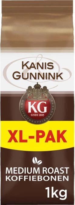 Kanis & Gunnink Medium Roast Koffiebonen - 4 X 1000 Gram - Voordeelverpakking -Eten En Drinken 443x1200