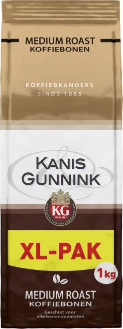 Kanis & Gunnink Medium Roast Koffiebonen - 4 X 1000 Gram - Voordeelverpakking -Eten En Drinken 451x1200