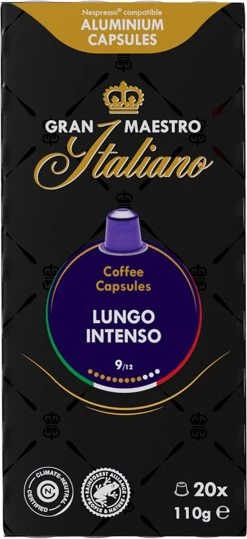 Gran Maestro Italiano - Lungo Intenso - Koffiecups - Nespresso Compatibel Capsules - Krachtige Smaak - 6 X 20 Cups -Eten En Drinken 550x1200 2