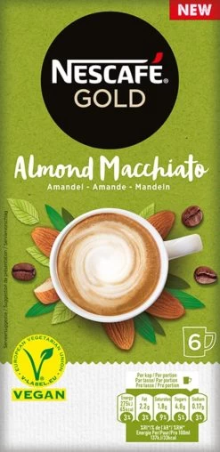 Nescafé Gold Almond Macchiato Oploskoffie - 6 Doosjes à 6 Zakjes -Eten En Drinken 583x1200